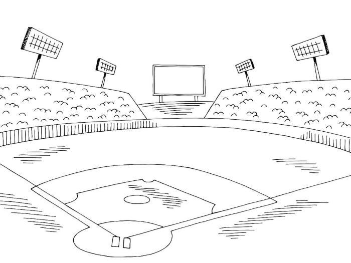 Baseball coloring book pages