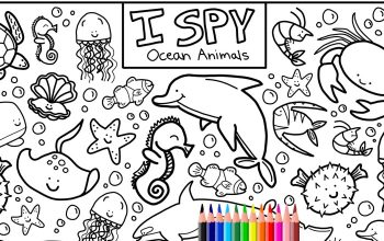 Sea animals coloring book